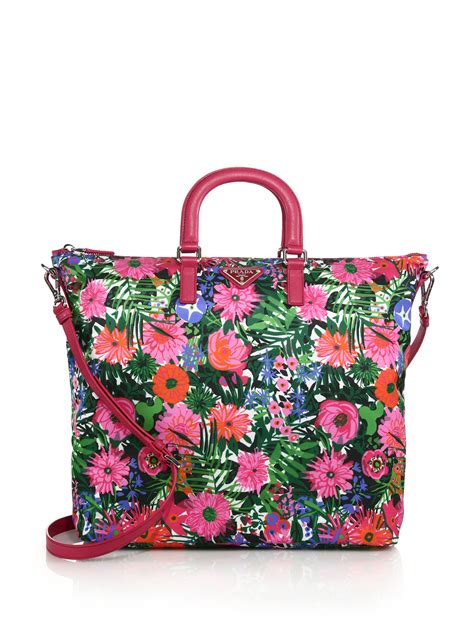 prada floral print nylon tote bags|prada nylon bag vintage price.